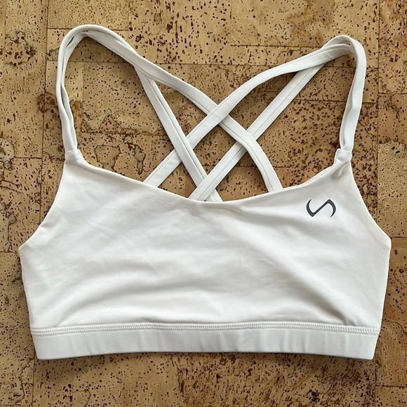 Tlf White Strappy Sports Bra - Picture 1 of 8